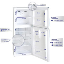 Super General 250 Liters Gross Compact Double Door Refrigerator-Freezer, White, Sgr-260-W, 1 Year Warranty