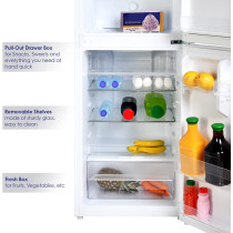 Super General 250 Liters Gross Compact Double Door Refrigerator-Freezer, White, Sgr-260-W, 1 Year Warranty