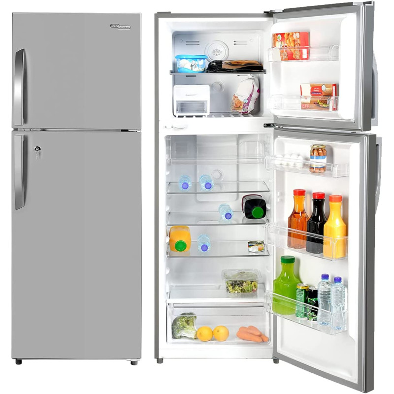 Super General 410 Liters Gross Double Door Refrigerator-Freezer, Inox, Sgr-410-L, 1 Year Warranty