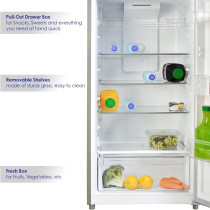 Super General 410 Liters Gross Double Door Refrigerator-Freezer, Inox, Sgr-410-L, 1 Year Warranty