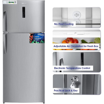 Super General 610 Liters Gross Top-Mount Refrigerator-Freezer, No-Frost, Inverter, Electronic Temperature-Control, Lock & Key, Silver, Sgr615L, 79 X 68 X 178 CM, 1 Year Warranty