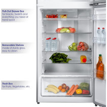 Super General 610 Liters Gross Top-Mount Refrigerator-Freezer, No-Frost, Inverter, Electronic Temperature-Control, Lock & Key, Silver, Sgr615L, 79 X 68 X 178 CM, 1 Year Warranty