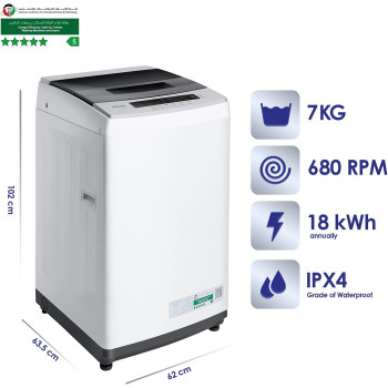 Super General 7 Kg Fully Automatic Top-Loading Washing Machine SGW-721, 8 Programs, LED Display, 1 Year Warranty