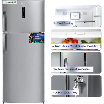 Super General 700 Liters Gross Top-Mount Refrigerator-Freezer, No-Frost, Inverter, Electronic Temperature-Control, Lock & Key, Silver, SGR715L, 71 X 79 X 183.5 Cm, 1 Year Warranty