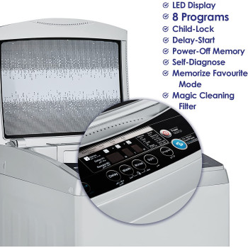 Super General 9 Kg Fully Automatic Top-Loading Washing Machine Sgw-920-Ns, Silver, 8 Programs, 1 Year Warranty