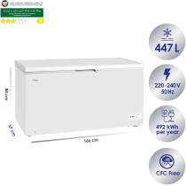 Super General Chest-Freezer 620 Liter Gross Volume, Sgf-644-H, White, 1 Year Warranty