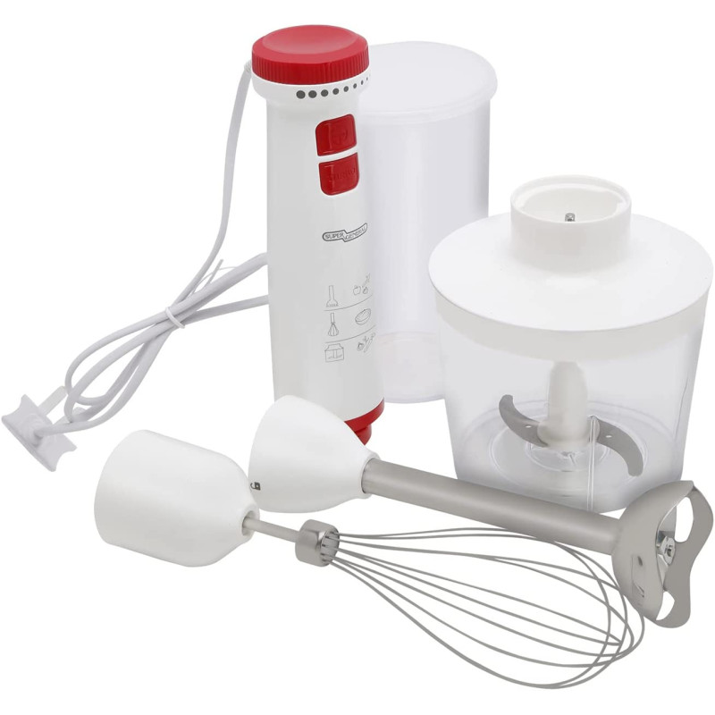 Super General Stainless Steel Hand Blender, 600W, Sharp Blades, Stepless Speed Control, Turbo Button, Removable Blending Rod, Ksghb-196-Pd, 2 Years Warranty