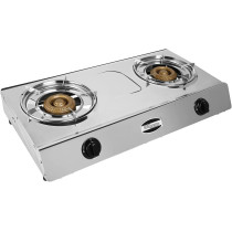 Super General Table-Top Gas-Cooker 2 Burner, Stainless-Steel-Cooker, Removable Trivet And Saucer Tray, Silver, Sgb-212-Ffd, 70 X 30 X 10 Cm, 1 Year Warranty