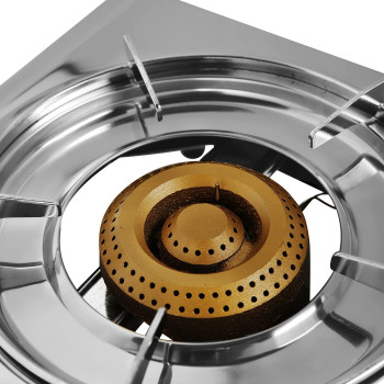 Super General Table-Top Gas-Cooker 2 Burner, Stainless-Steel-Cooker, Removable Trivet And Saucer Tray, Silver, Sgb-212-Ffd, 70 X 30 X 10 Cm, 1 Year Warranty