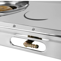Super General Table-Top Gas-Cooker 2 Burner, Stainless-Steel-Cooker, Removable Trivet And Saucer Tray, Silver, Sgb-212-Ffd, 70 X 30 X 10 Cm, 1 Year Warranty
