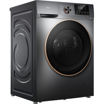 Tcl 10Kg Direct Drive Front Loading Washing Machine, 1200 Rpm 15 Programs, Fully Automatic Washer With Inverter Motor, Led Display, Delay Start & Child Lock, Dark Grey, P210Flg