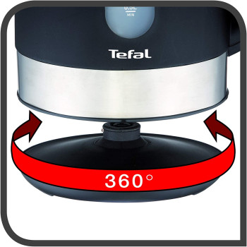 Tefal Kettle 1.7 Litre, 2400 Watts, With Removable Anti-Scale Filter,Black K0330827, 1 Year Warranty