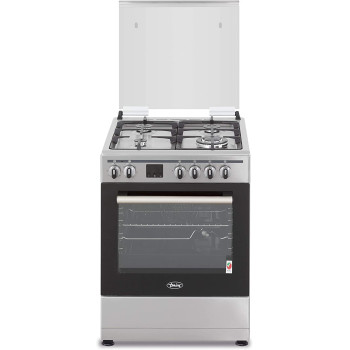 Terim 60X60 Cooker, 4 Gas Burners, With 55L Oven Capacity, Stainless Steel, Terge66St, 1 Year Warranty
