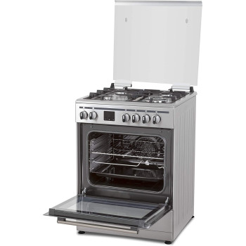 Terim 60X60 Cooker, 4 Gas Burners, With 55L Oven Capacity, Stainless Steel, Terge66St, 1 Year Warranty