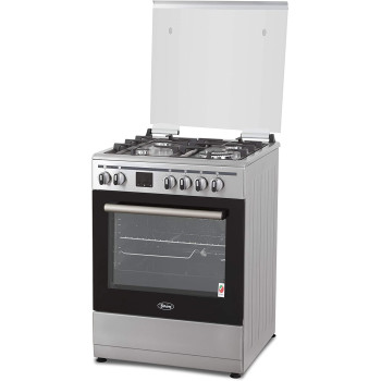 Terim 60X60 Cooker, 4 Gas Burners, With 55L Oven Capacity, Stainless Steel, Terge66St, 1 Year Warranty