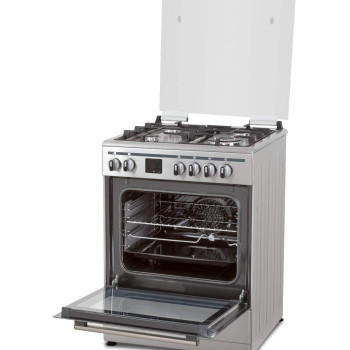 Terim 60X60 Cooker, 4 Gas Burners, With 55L Oven Capacity, Stainless Steel, Terge66St, 1 Year Warranty