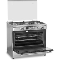 Terim 90X60 Combination Cooker, 5 Gas Burners, Stainless Steel, Terge96St, 1 Year Warranty
