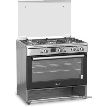 Terim 90X60 Combination Cooker, 5 Gas Burners, Stainless Steel, Terge96St, 1 Year Warranty