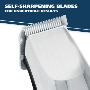 Wahl Groomsman Rechargeable Cord/Cordless Beard & Stubble Trimmer, All-In-One Trimmer, Nose & Ear Trimmer, Precision Ground Blades, Rechargeable Trimmer Guide Combs, 9918-1427 (Black/Silver)