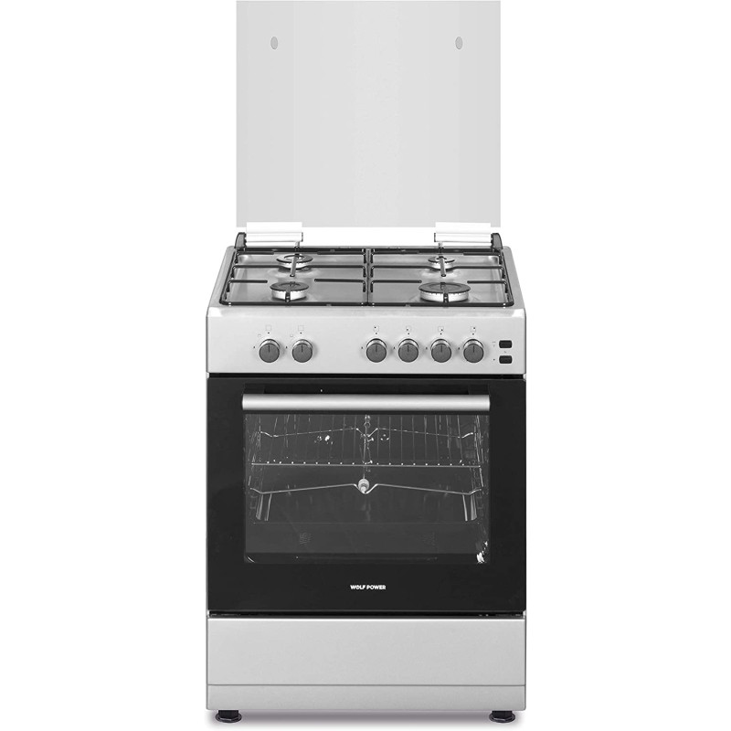 Wolf Power 60 Cm, Gas Cooking Range With 4 Gas Burners, Automatic Ignition, WCR6060FS, 1 Year Warranty