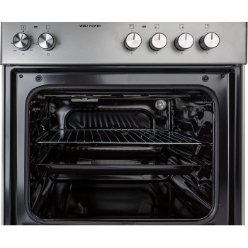 Wolf Power 60X60 Cm Hotplate Cooker, 65 Liters Oven With Fan, Automatic Ignition,WGC6060HERMF, 1 Year Warranty
