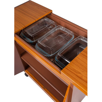 Wolf Power Freestanding 3 Dish Food Warmer Trolley With Slide Cover, Golden, WPS6232GO