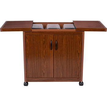 Wolf Power Freestanding 3 Dish Food Warmer Trolley With Slide Cover, Mahogany, WPS6232DB