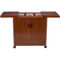 Wolf Power Freestanding 3 Dish Food Warmer Trolley With Slide Cover, Mahogany, WPS6232DB