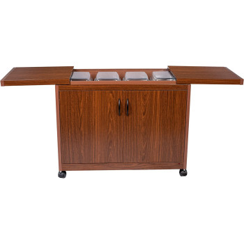 Wolf Power Freestanding 4 Dish Food Warmer Trolley With Slide Cover, Mahogany, Wps6242Db"Min 1 Year Manufacturer Warranty"