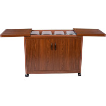 Wolf Power Freestanding 4 Dish Food Warmer Trolley With Slide Cover, Mahogany, Wps6242Db"Min 1 Year Manufacturer Warranty"