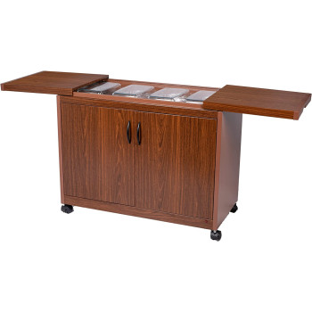 Wolf Power Freestanding 4 Dish Food Warmer Trolley With Slide Cover, Mahogany, Wps6242Db"Min 1 Year Manufacturer Warranty"