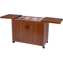Wolf Power Freestanding 4 Dish Food Warmer Trolley With Slide Cover, Mahogany, Wps6242Db"Min 1 Year Manufacturer Warranty"