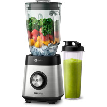 Philips Series 5000 Blender, Metallic, 1000W Metal, Variable Speed, 2L Glass Jar, 1 Tumbler, Problend 6, Pulse Button Hr3573/91. 2 Years Warranty