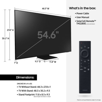 SAMSUNG 55 Inch Class Neo Qled 4K Qn90B Series Mini Led Quantum Hdr 32X Dolby Atmos Anti-Glare,Ultra Viewing Angle Smart Tv 2022 - International Version