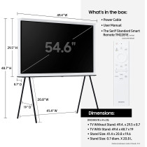 SAMSUNG 55-Inch Class Qled 4K The Serif Ls01B Series Smart Tv W/I-Shaped Design Anti-Reflection Portable Easel Stand 2022 Model - 55Ls01B - International Version