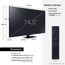 SAMSUNG 75 Inch Class Qled 4K Uhd Q80B Series Direct Full Array Quantum Hdr 12X Dolby Atmos Object Tracking Sound Real Depth Enhancer 2022 International Version