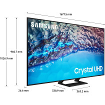 SAMSUNG 75 Inch Uhd Crystal 4K Smart Tv 2022 - Dynamic Crystal Colour Image Alexa Built In Motion Xceletator Technology - 75Bu8500 - International Version