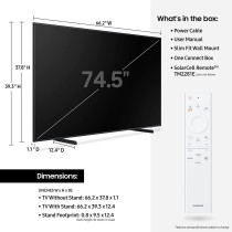 SAMSUNG 75-Inch Class Qled 4K Ls03B Series The Frame Quantum Hdr Art Mode Anti-Reflection Slim Fit Smart Tv 2022 Model - International Version