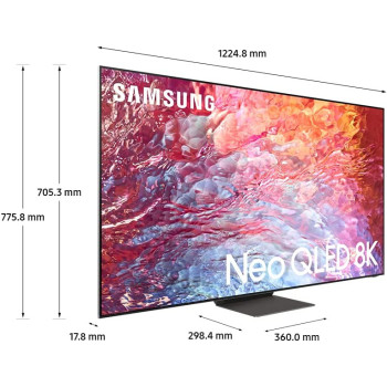 SAMSUNG Smart Tv, Neo Qled 8K, Qn700B, 55 Inch, Stainless Steel, 2022, Quantum Hdr 32X, Dolby Atmos Audio, Smart Hub, 8 Speakers And In-Built Woofer, Mini Led, Qa55Qn700Buxzn
