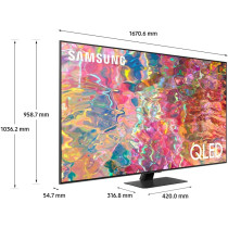 Samsung Smart Tv, QLED 4K, Q80B, 75 Inch, Sand Carbon, 2022, Quantum HDR 12x, Dolby Atmos Audio, Smart Hub, 4 Speakers and In-Built Woofer, Direct Full Array, QA75Q80BAUXZN