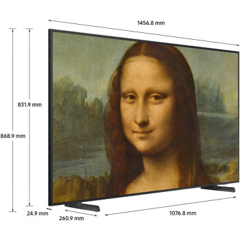 Samsung 65 Inch Smart TV, The Frame, Lifestyle QLED 4K, LS03B, Black, 2022, Customisable Bezel, Quantum Dot, Dolby Atmos Audio, Smart Hub, 4 Speakers, Model - QA65LS03BAUXZN With 1 Year Warranty