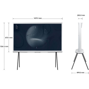 Samsung Smart TV, The Serif, Lifestyle QLED 4K, LS01B, 65 Inch, Cloud White, 2022, 360 All Around Design, HDR 10+, Smart Hub, 4 Speakers, QA65LS01BAUXZN
