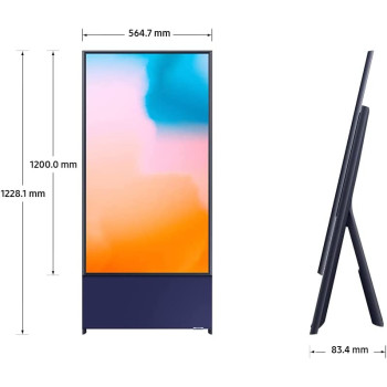 Samsung 43 Inch The Sero, Lifestyle QLED 4K Smart TV, LS05B, Navy Blue, 2022, Mobile Optimized Rotating Screen, Quantum Dot, Smart Hub, 4 Speakers And In-Built Woofer, Model - QA43LS05BAUXZN With 1  Year  Warranty