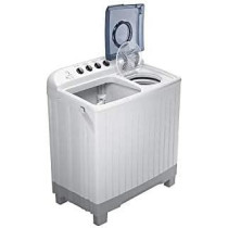 Samsung WT15K5200MB Twin Tub Washer With Wash Tray, 15 Kg Top Load Washing Machine, Light Gray