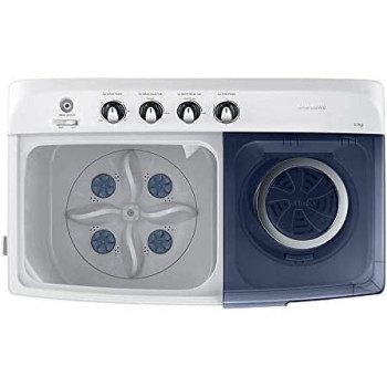 Samsung WT15K5200MB Twin Tub Washer With Wash Tray, 15 Kg Top Load Washing Machine, Light Gray