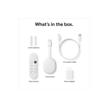 Google Chromecast With TV HD Remote Streaming Device White