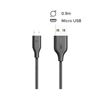 Anker Original Micro USB Cable For Samsung , Huawei , Oppo , Xiaomi And Android Mobiles 3Ft Black