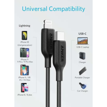 Anker PowerLine III USB-C to Lightning 0.9 Meter Black