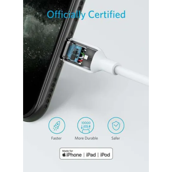 Anker PowerLine III USB-C To Lightning 6ft, White/Silver