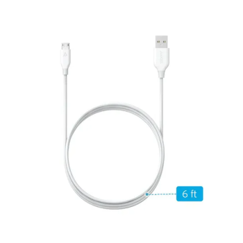 Anker PowerLine+ Data Sync Micro USB Charging Cable White